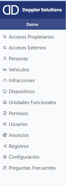 Doppler Access Menú